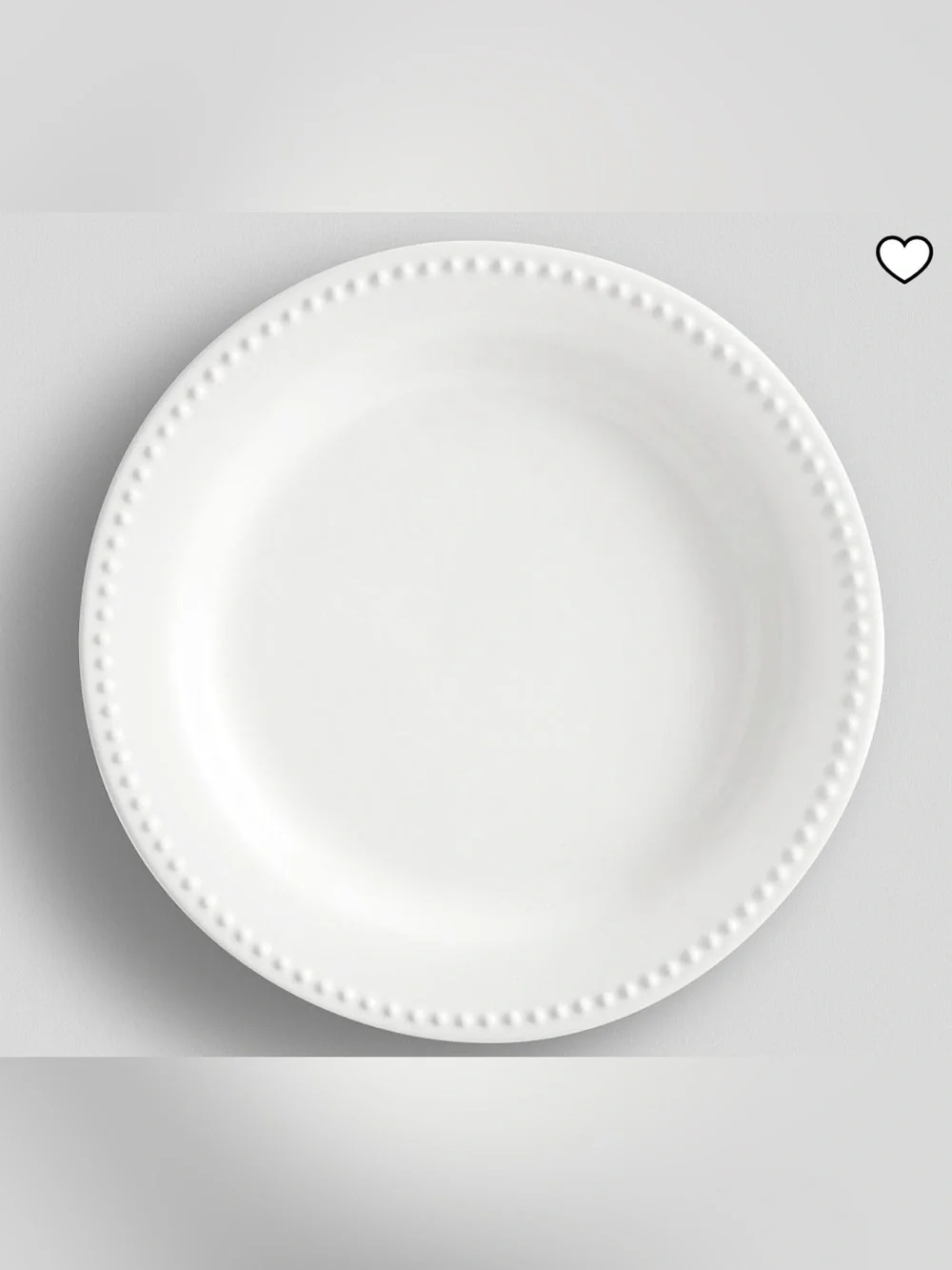 SET OF (10) POTTERY BARN EMMA BEADED STONEWARE DINNER PLATES